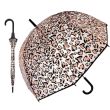 Ladies Animal Print Auto Wind Resistant Dome Umbrella With Crook Handle
