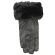 Ladies Black Leather Gloves With Fur