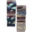Ladies Floral Design Socks -  Assorted (3 Pack) 