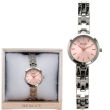 Ladies Henley Metal Bracelet Watch - Silver/Pink