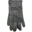 Ladies Leather Gloves With Bow - Black 