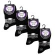 Ladies Plain Cotton Blend Socks - Gentle Grip (3 Pair Pack) - Black