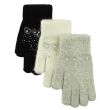 Ladies Rabbit Wool Gloves With Pearls - Assorted Colours 