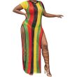 Ladies Rasta String Maxi Dress - Red, Black, Yellow & Green - L/XL