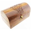 Wholesale Wooden Carved Flower & Leaves Design Storage Box With Velvet Lining 