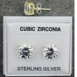Sterling Silver Round CZ Studs 8mm