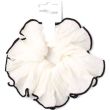 Large Chiffon Scrunchie with Black and Cream Contrast Edge