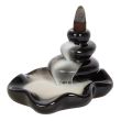 Large Pebbles Backflow Incense Burner - Black