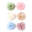 Large Ruffle Pom-Pom on Jersey Hair Elastic - Assorted - 3cm x 7cm 