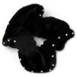 Black Large Velvet Hair Scrunchie with Diamante Crystals -12cm