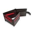 Leather RFID Trifold Wallet With Stud Closure - Brown