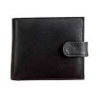 Leather Wallet With Stud Closure - Black 