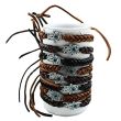 Leather Bracelets Hand With Eye Design - Assorted (12 Pieces)