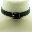 Wholesale Leather Choker Jointed Ring Plain Black - (4cm Ring)