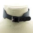Leather Choker With Strapped On Ring (4cm)