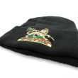 Lion of Judah Design Turn Up Beanie Hat - Black 