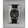 Longbo Men's Automatic Watch with Leather Strap - Silver/Black