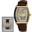 Longbo Men's Automatic Watch with Leather Strap - Rose/Brown