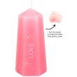 Love Crystal Candle with Rough Rose Quartz