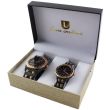 Luis Cardini His & Her Watch Gift Set - Black/Rose Gold (2513)