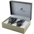 Luis Cardini His & Her Watch Gift Set - Black (2521)