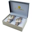 Luis Cardini His & Her Watch Gift Set - Silver/ Rose Gold (2505)