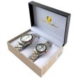 Luis Cardini His & Her Watch Gift Set - Silver/Rose Gold (2509)
