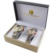 Luis Cardini His & Her Watch Gift Set - Silver/Rose Gold (2513)