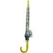 Children’s Rainbow & Smiley Sun Pattern Wind-Resistant Umbrella – Yellow Crook Handle