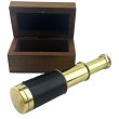 Marco Polo Wooden Box Leather Bound Telescope.
