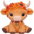 Marigold Orange Flower Cow Figurine - 10.5cm