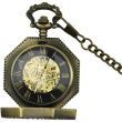 Mechanical Roman Numerals Pocket Watch -  Bronze Colour