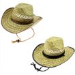 Adults 100% Rush Straw Cowboy Hat - Assorted Colours & Sizes