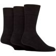 Men's Plain Gentle Grip Cushion Foot Cotton Blend Socks (3 Pack) - Black