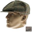 Men's 8 Panel Tweed Flat Caps - Assorted Colours