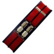 Men's Braces Red with Dots Design