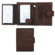 Men's Leather RFID Wallet With Closure Button - Brown