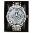 Wholesale Men's NY London Silver Crystals Watch - Black / Silver