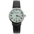 Wholesale Mens Pelex Classic Round Dial Leather Strap Watch - Black & Silver