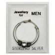 Men's Sterling Silver Sleeper With Silver Ball Design 18mm