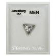 Men's Sterling Silver Triangular Shape Stud