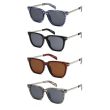 Ladies Stripe Design Wayfarer Sunglasses With Pouch - Assorted