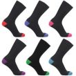 Men’s Cotton Rich Fresh Socks with Coloured Heel and Toe Pack of 6