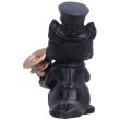 Steampunk Black Cat Figurine Playing French Horn – 10cm