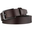 Men’s Full Grain Leather Belt with Screw Gunmetal Buckle 28mm Wide - Brown (X-Large)