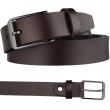 Men’s Full Grain Leather Belt with Screw Gunmetal Buckle 28mm Wide - Brown (XX-Large)