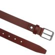 Men’s Full Grain Leather Belt with Screw Gunmetal Buckle 28mm Wide - Tan (X-Large)