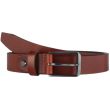 Men’s Full Grain Leather Belt with Screw Gunmetal Buckle 28mm Wide - Tan (X-Large)