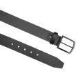 Men’s Full Grain Leather Belt with Screw Gunmetal Buckle 40mm Wide - Black (X-Large)