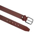 Primehide Men’s Full Grain Leather Belt with Screw Gunmetal Buckle 40mm Wide - Tan (Large)